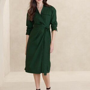 NWT Banana Republic Poplin Midi Shirt Dress - small